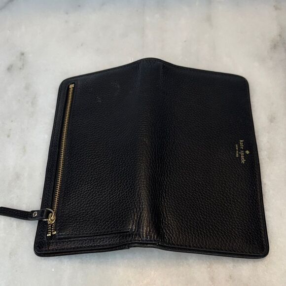 Kate Spade Pebbled Leather Full Sized Snap Closure Slim Wallet - Picture 8 of 16